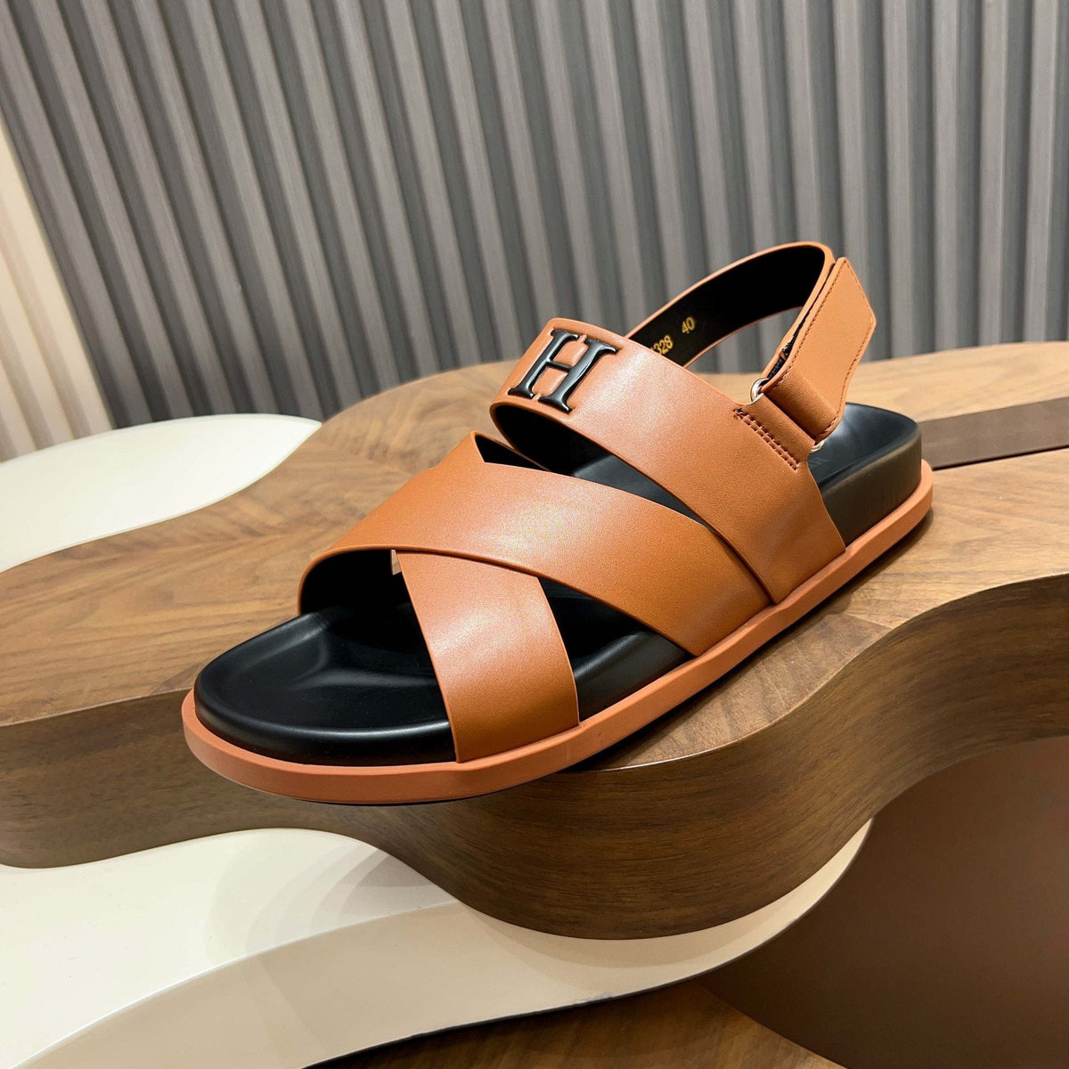 Hermès Men's Cross-Strap Slingback Sandals