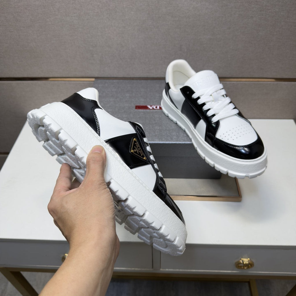 Prada Men's Paneled Low-Top Sneakers - Thick Lugged Outsole
