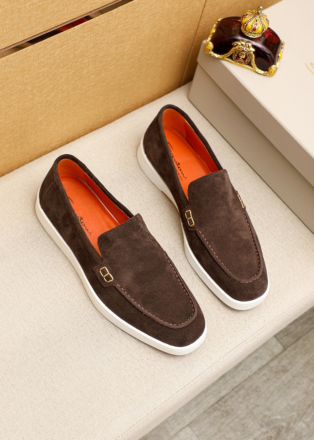 Santoni Men's Moc-Toe Slip-On Shoes