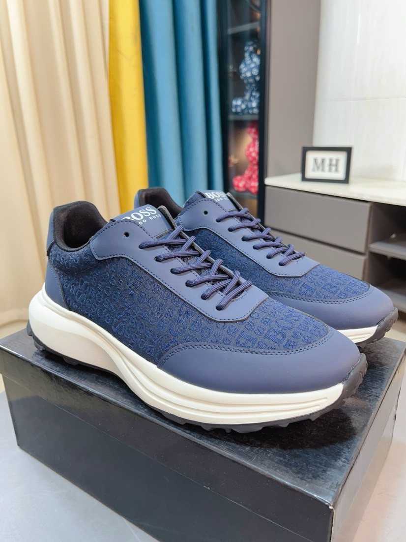 BOSS Low-Top Lace-Up Sneakers - Dark Treaded Outsole