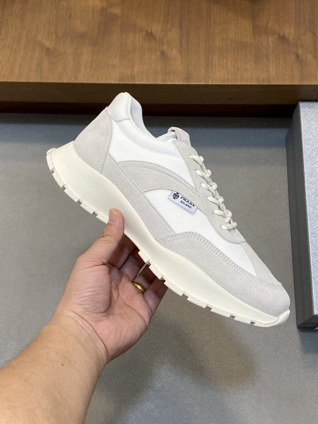 Prada Men's Panel Low-Top Sneakers - Textured Rubber Outsole