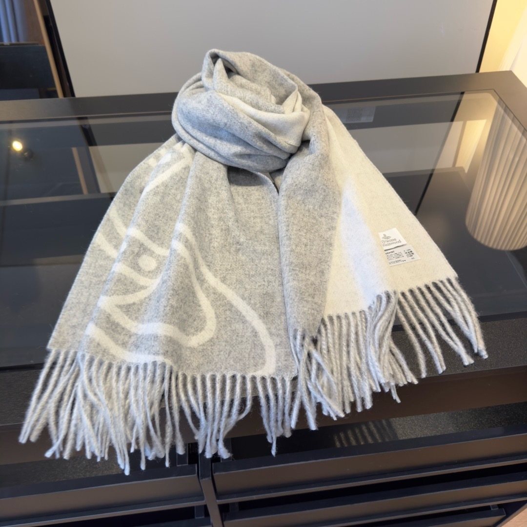 Vivienne Westwood Orb Motif Fringed Scarf