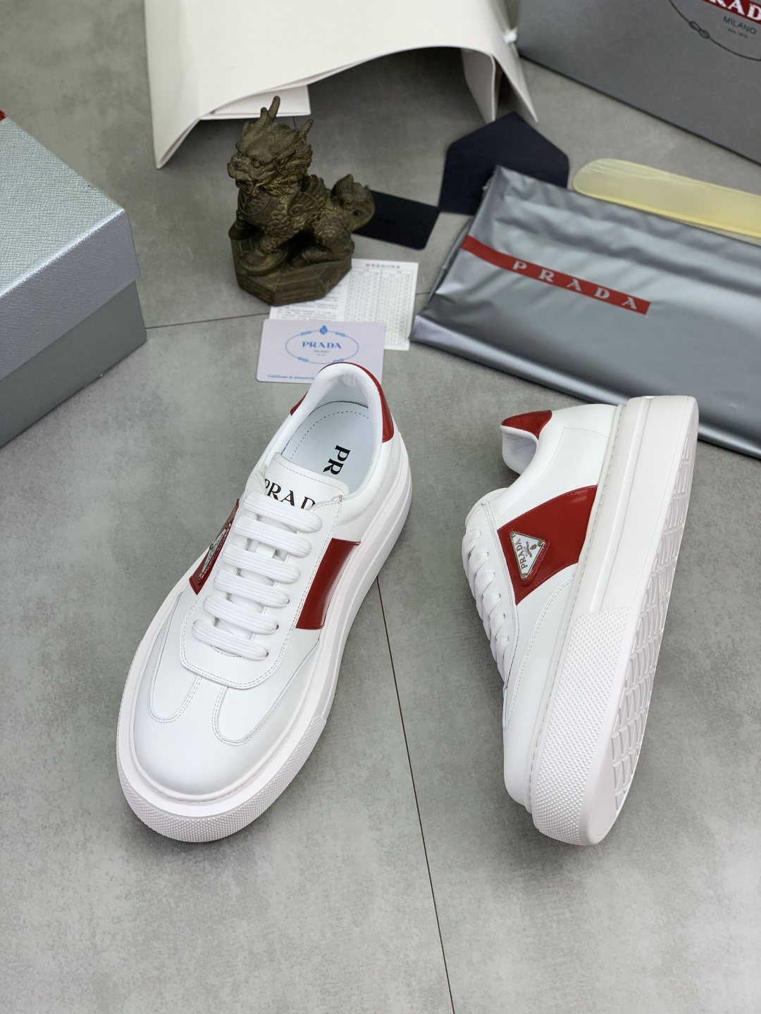 Prada Triangle Panel Low-Top Sneakers