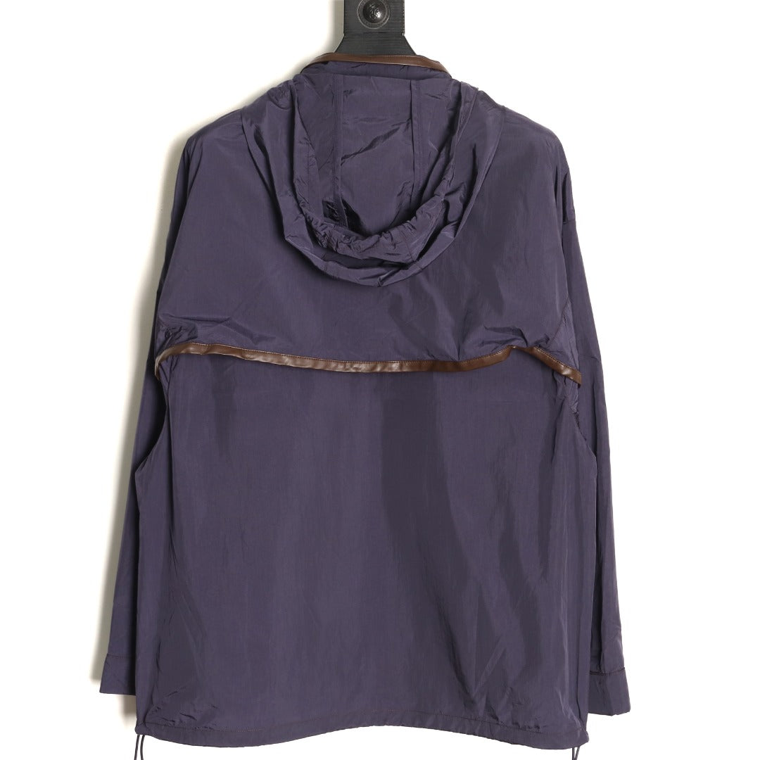 Loewe Contrast-Pocket Hooded Zip Jacket - Navy